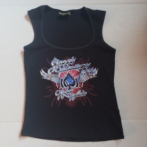 Biker Clothing Women Black Tank M